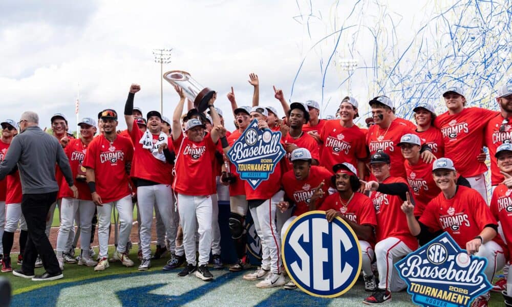 No. 4 Georgia beats No. 10 Arkansas 11-1 for first SEC Tournament title